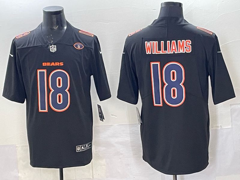 Men 2025 Nike Chicago Bears #18 Williams Black Limited NFL Jersey style 013->chicago bears->NFL Jersey